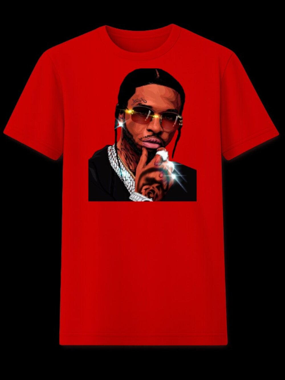 Men 3x Red Pop Smoke T-shirt